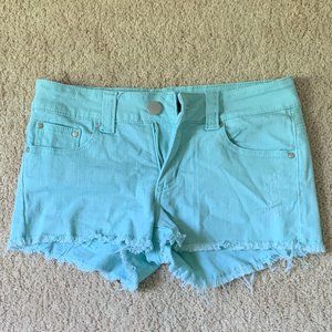 Forever 21 Size 26 Light Teal Jean Shorts